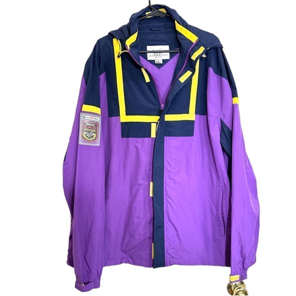Triple FAT Goose Long Sleeve Zip Up Hooded Windbreaker Jacket Xl